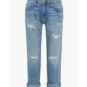 CURRENT/ELLIOTT - cropped distressed boyfriend jeans. Like new!